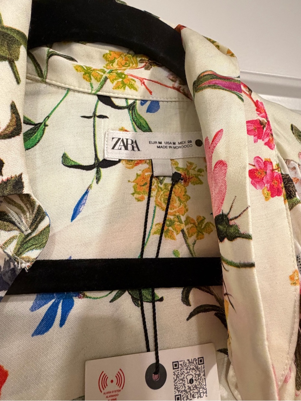ZARA Floral Cream Open-Front Blouse - Picture 3 of 3